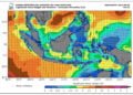 Peta gelombang tinggi yang dirilis Badan Meteorologi Klimatologi dan Geofisika BMKG pada Minggu 3 September 2023 Tangkapan layar BMKG