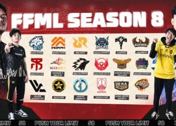 Poster sekaligus daftar tim esports yang akan bersaing di turnamen Free Fire Master League FFML Season 8 2023