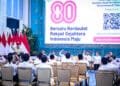 Presiden Republik Indonesia Prabowo Subianto secara resmi meluncurkan logo dan tema Hari Ulang Tahun HUT ke 80 Kemerdekaan Republik Indonesia yang digelar di Istana Negara Jakarta pada Rabu 23 Juli 2025 Foto BPMI Setpres