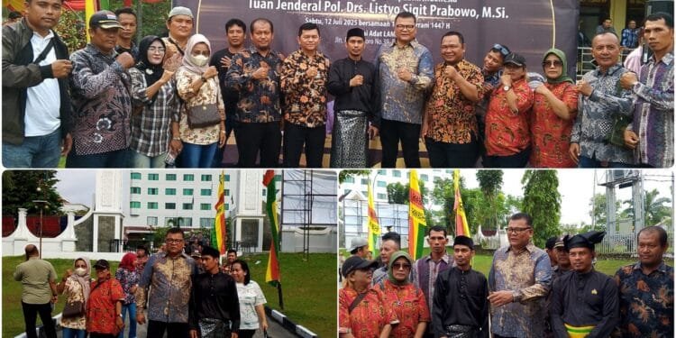 Pengurus PROJO DPD Riau menghadiri prosesi pemberian gelar adat kehormatan kepada Kapolri Jenderal Listyo Sigit Prabowo di Gedung Lembaga Adat Melayu LAM Riau Pekanbaru