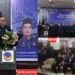 Kolase foto suasana Pelantikan Dewan Pimpinan Daerah DPD Partai Nasdem Kota Palembang periode 2025 2029 di Hotel Swarna Dwipa Sabtu 3082025 Ali Subri kiri atas resmi dilantik sebagai ketua didampingi jajaran pengurus baru kanan atas