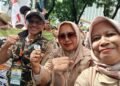 Peserta aksi dari Tani Merdeka Indonesia TMI saat menyuarakan tuntutan pengesahan RUU Kesejahteraan Petani di Patung Tani Jakarta