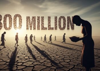 Ilustrasi 300 Juta Jiwa di Ambang Kelaparan: Sebuah gambaran suram tentang krisis pangan global.