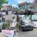 Suasana aksi unjuk rasa oleh Koalisi Aktivis LSM dan Ormas Sumsel Peduli Pendidikan di depan Kantor Gubernur Sumatera Selatan Palembang Jumat 1292025 Demonstran menuntut Gubernur Herman Deru mundur atas dugaan nepotisme dan ketidakpedulian terhadap nasib pendidikan di Sumsel