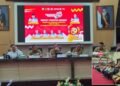 Suasana rapat Panitia Besar PB Pekan Olahraga Provinsi PORPROV XV Sumatera Selatan yang membahas kesiapan Kabupaten Musi Banyuasin Muba sebagai tuan rumah Selasa 1592025