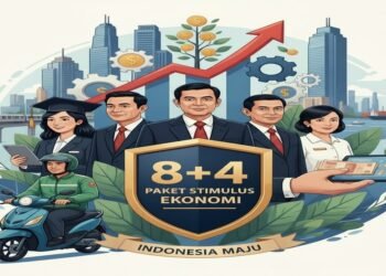 Ilustrasi nuansa ekonomi dan kebijakan publik stimulus pemerintah yang menyasar fresh graduate, pekerja lepas, dan driver ojol, sinergi kebijakan fiskal.