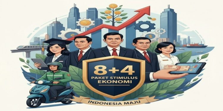 PAKET STIMULUS 8+4 - Utusan Bangsa 001 - Utusan Bangsa Ilustrasi nuansa ekonomi dan kebijakan publik stimulus pemerintah yang menyasar fresh graduate pekerja lepas dan driver ojol sinergi kebijakan fiskal