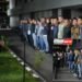 Apel personel gabungan Polda Sumsel sebelum melaksanakan patroli skala besar untuk menjaga Keamanan dan Ketertiban Masyarakat Kamtibmas di Kota Palembang Minggu 3182025 malam